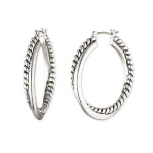 NWT Lauren Ralph Lauren Women’s Twisted Hoop Earrings - Silver